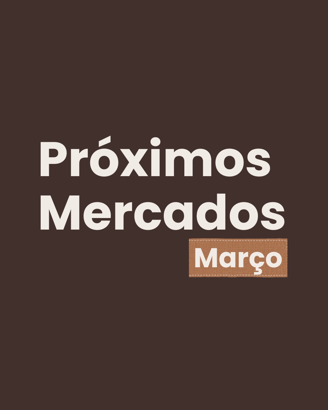 Mar&ccedil;o &eacute; o m&ecirc;s do in&iacute;cio da primavera, e com ela v&ecirc;m os mercados que tanto gostamos!!Os pr&oacute;ximos mercados confirmados s&atilde;o:BONANZA - @bonanza.pt
📅 21 de mar&ccedil;o (s&aacute;bado)
⏰ 11h - 20h
📍Instituto de Design, Guimar&atilde;es
🐾 Pet friendlyLX MARKET - @lxmarket.lisboa
📅 28 de mar&ccedil;o (s&aacute;bado)
⏰ 10h - 18h
📍Lx Factory, Lisboa
🐾 Pet friendlyFicamos &agrave; vossa espera com algumas novidades pela primeira vez em mercados!! 🤭🤭